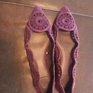 Tory Burch suede/leather flats. Size 8